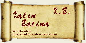 Kalin Batina vizit kartica